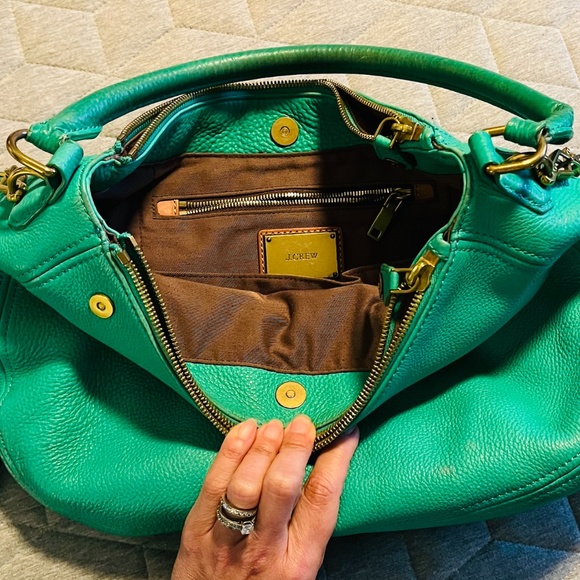 J.CREW Kelly Green Leather handbag - Picture 3 of 3